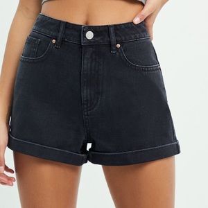 pacsun black denim mom shorts